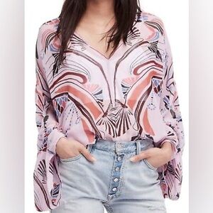 Free people beneath the sea batwing blouse